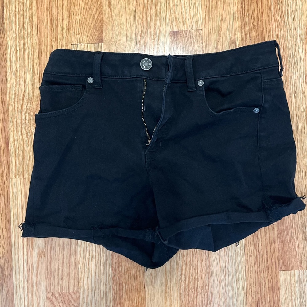 Black American eagle jean shorts